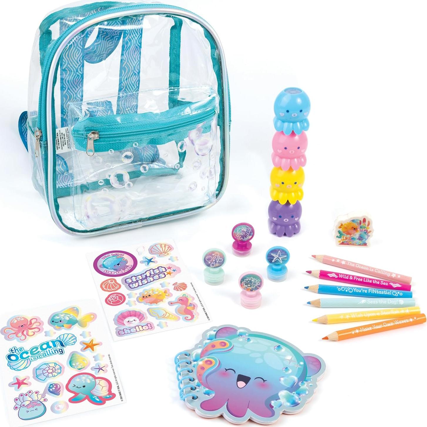 Set de Papelería Portátil 3C4G - Funda 20cm, Temática Oceánica