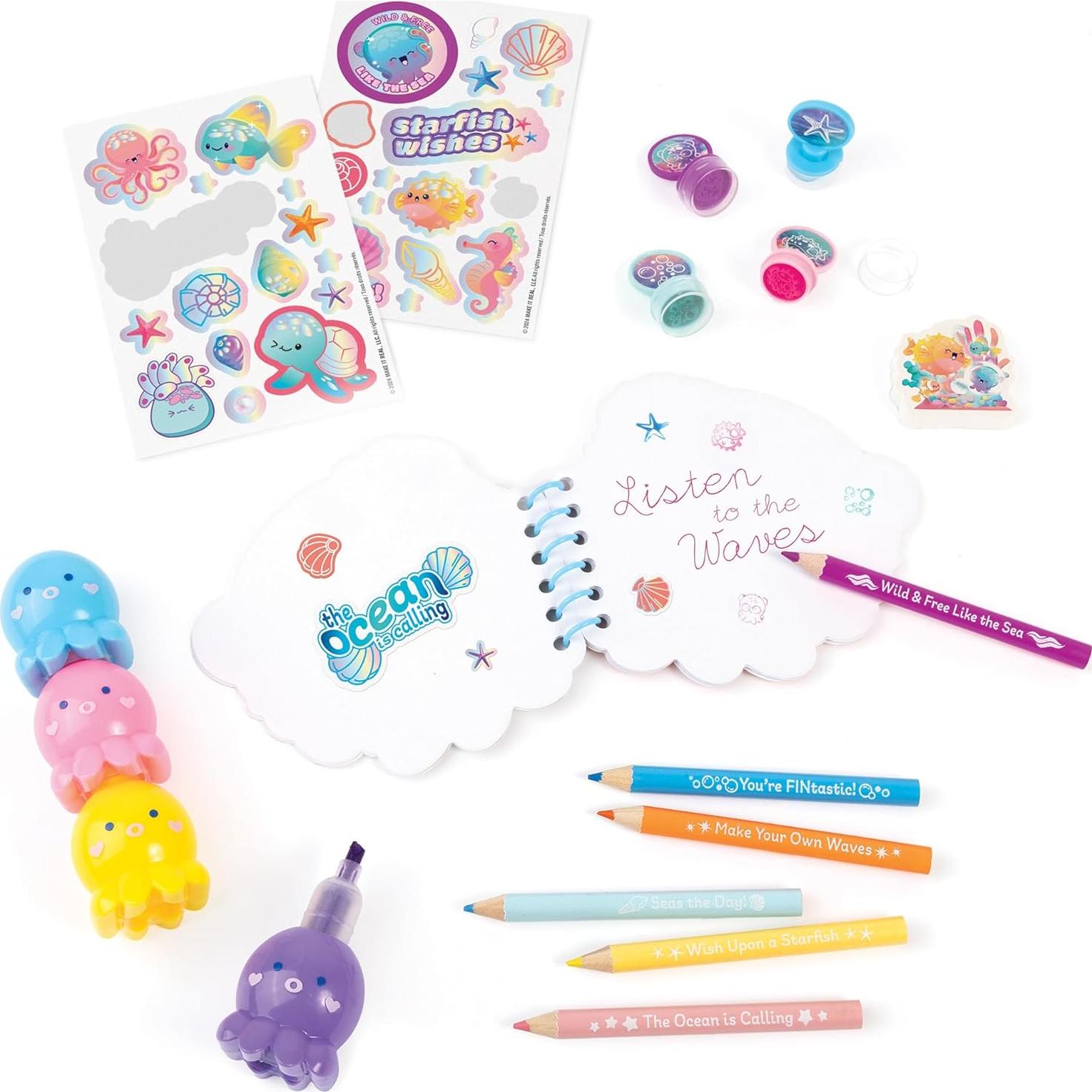 Set de Papelería Portátil 3C4G - Funda 20cm, Temática Oceánica