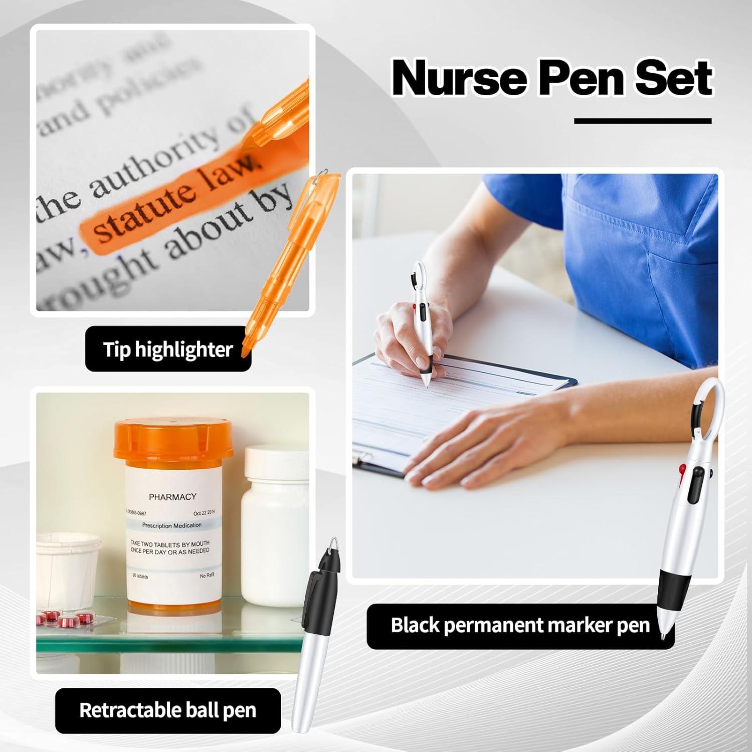 Juego de Bolígrafos para Enfermeras Colarr - 3 Piezas Negro