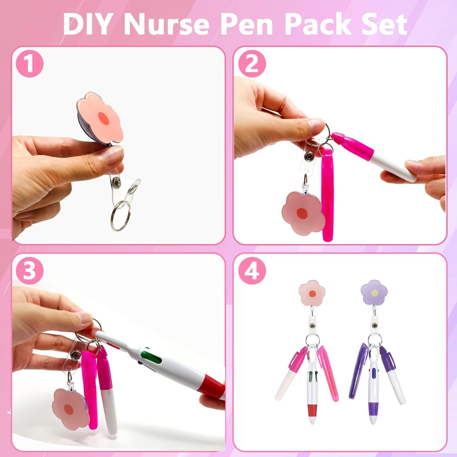 Set de Accesorios para Enfermeras Uaimvie - 2 Paquetes Rosa y Púrpura