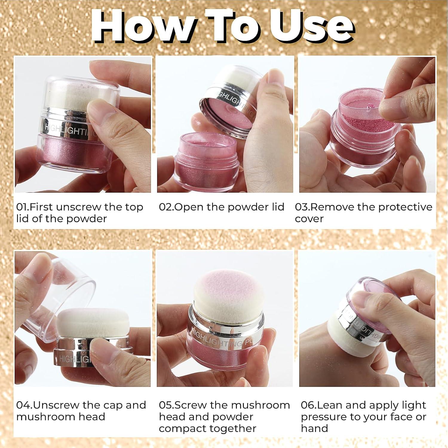 Polvo Iluminador Brillante Afmicat 32g Oro - Maquillaje Facial y Corporal