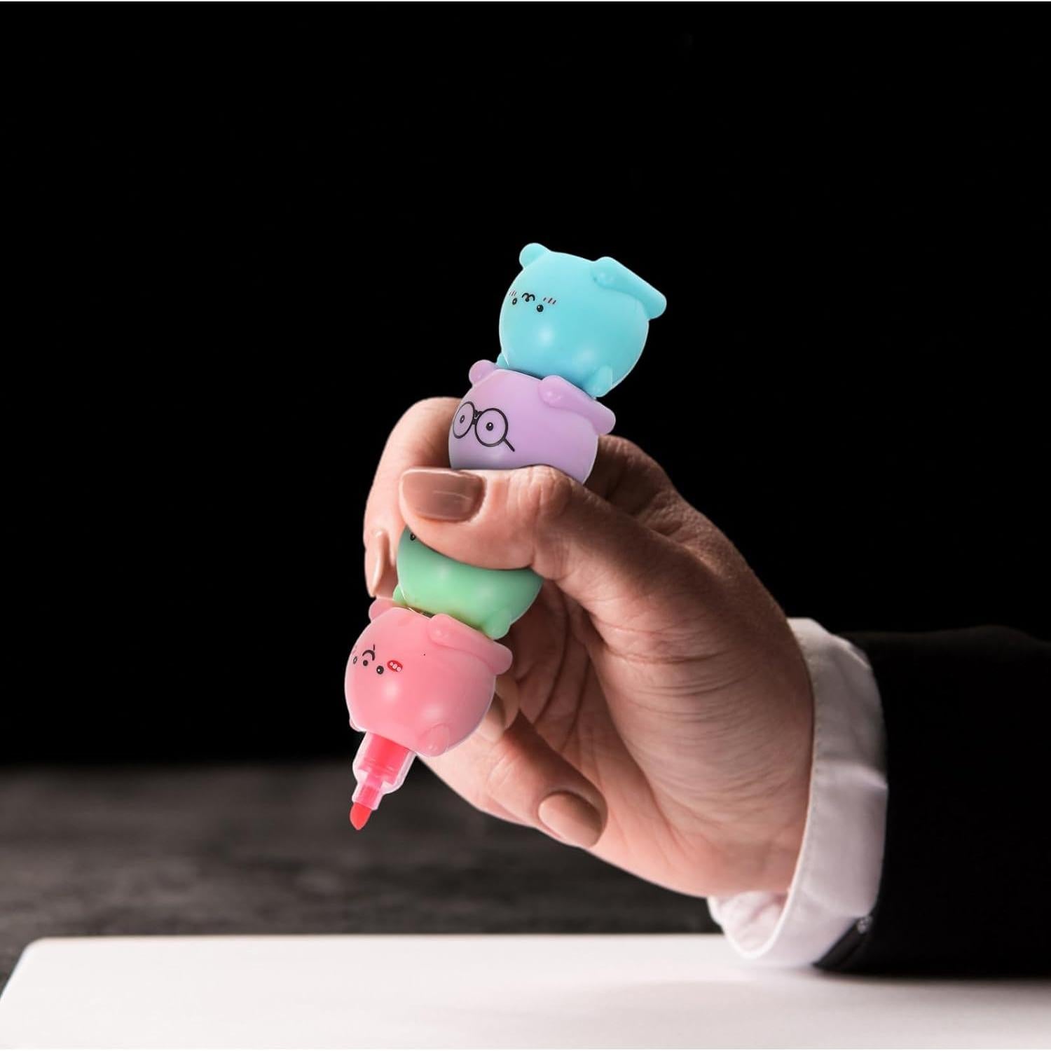 Marcadores Fluorescentes en Forma de Oso MAGICLULU 6 Pcs