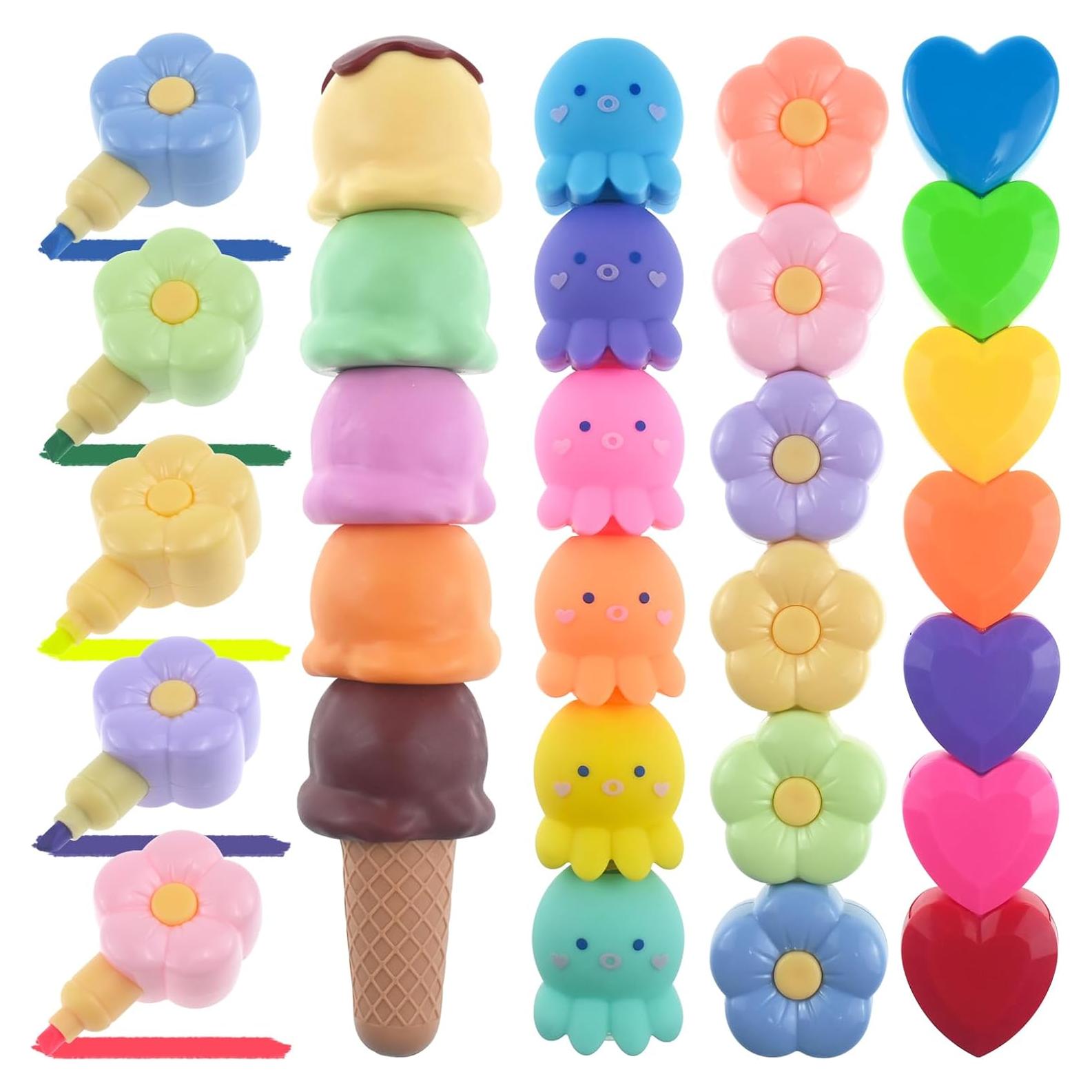 Conjunto de 4 Mini Marcadores Fluorescentes Baowindy Pastel