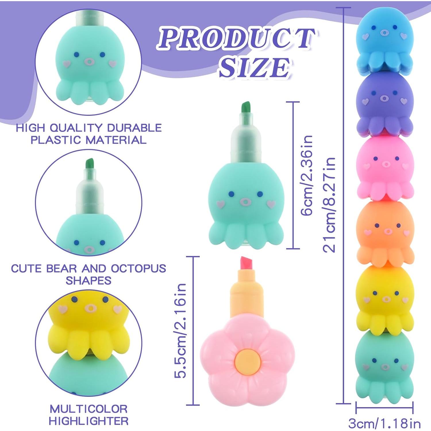 Conjunto de 4 Mini Marcadores Fluorescentes Baowindy Pastel