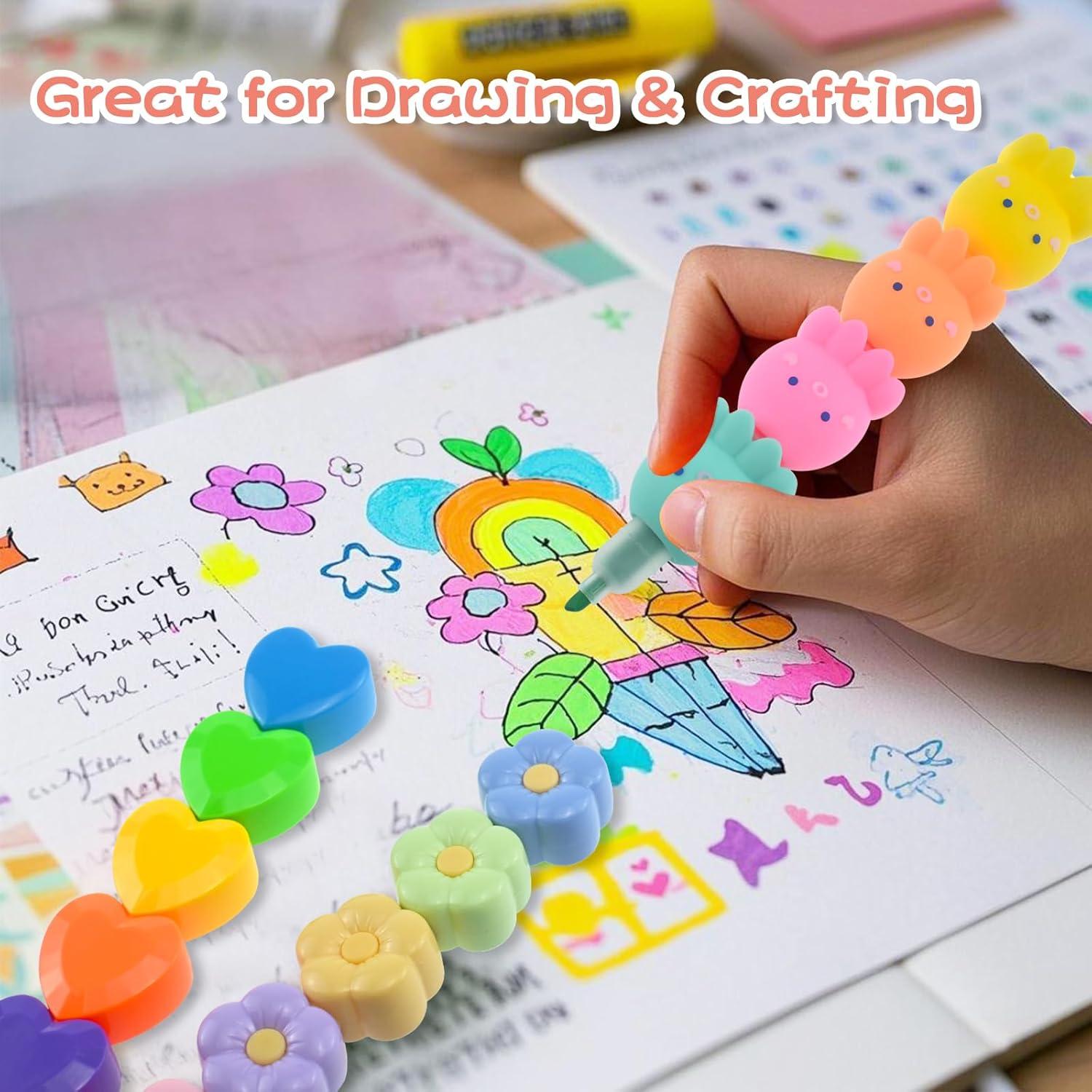 Conjunto de 4 Mini Marcadores Fluorescentes Baowindy Pastel