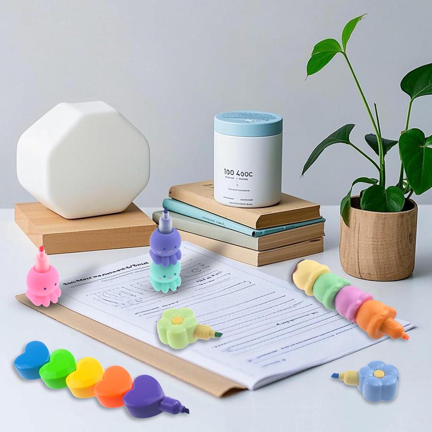 Conjunto de 4 Mini Marcadores Fluorescentes Baowindy Pastel