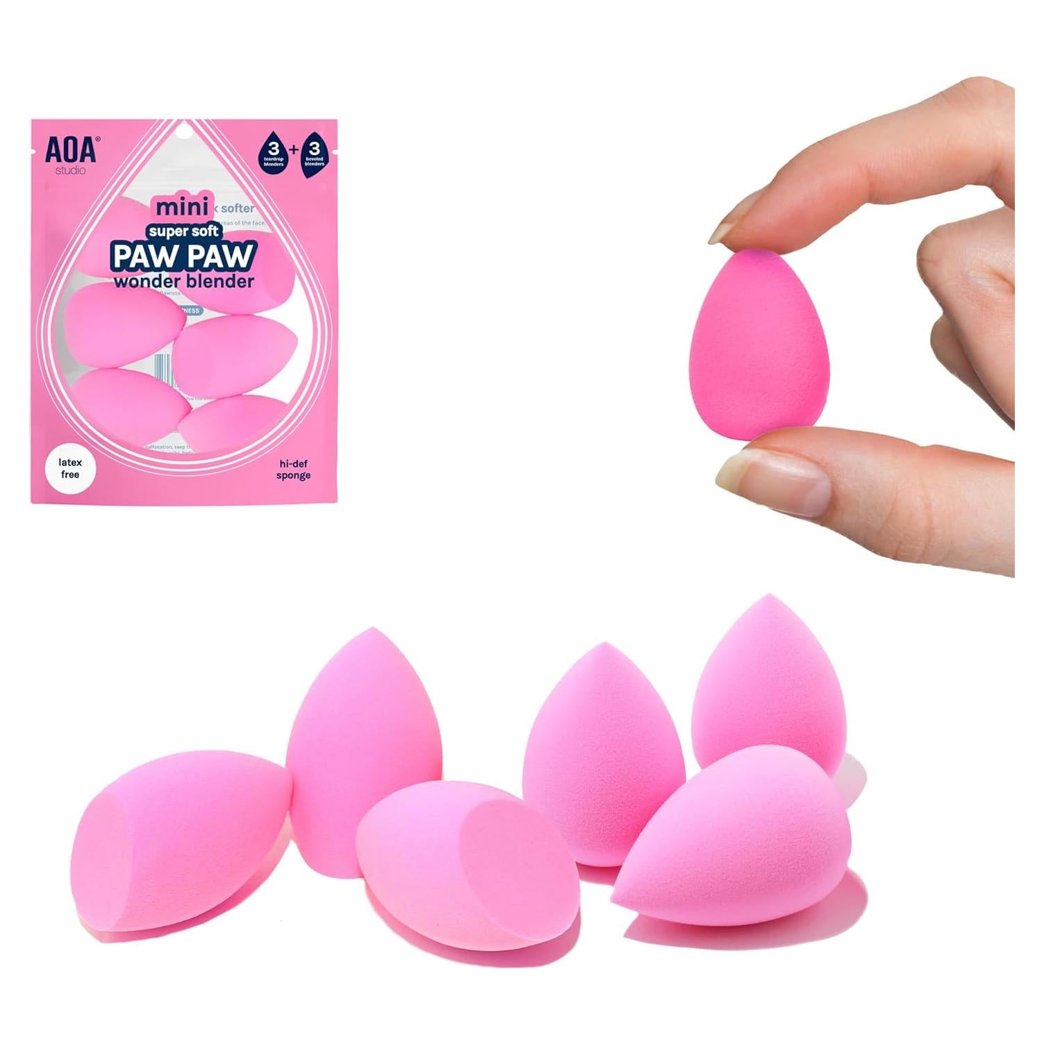 Conjunto de Esponjas de Maquillaje AOA Studio 6 Piezas Rosa