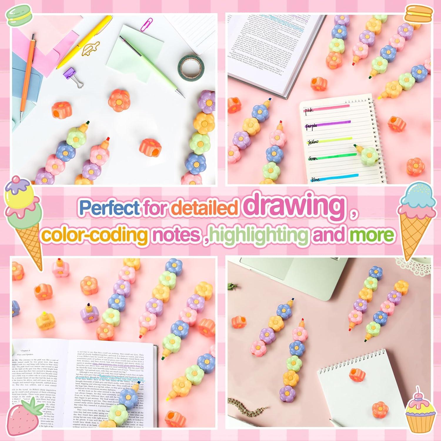 Paquete de 6 Bolígrafos Resaltadores Florales Fullhawl