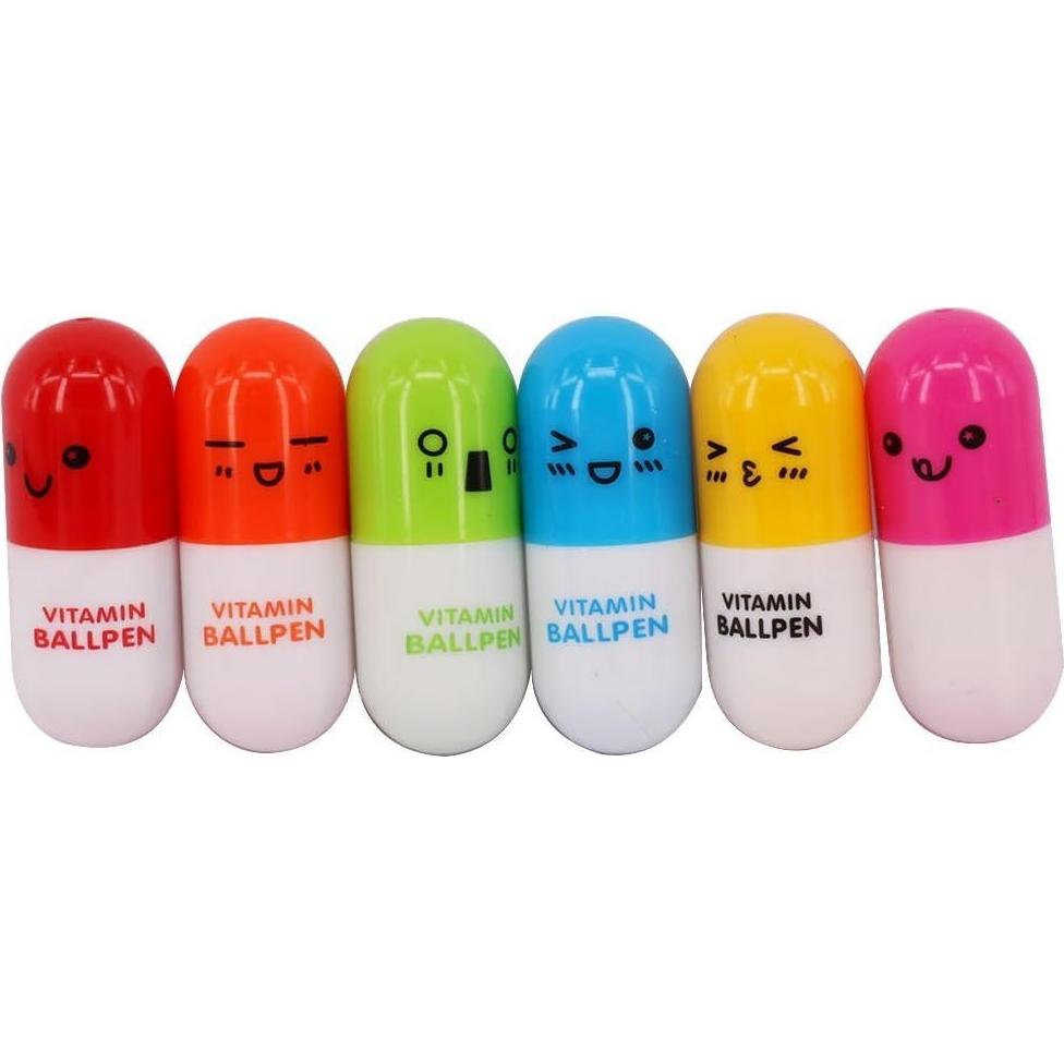 Set 16 Bolígrafos Jeringa y Pastilla SunAngel - Fluorescentes