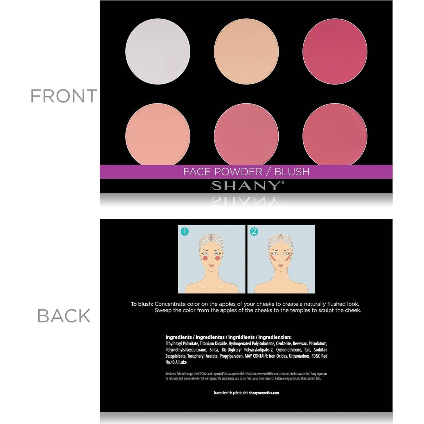 Paleta de Rubor Shimmer y Mate SHANY - Capa 4 - 6 Tonos