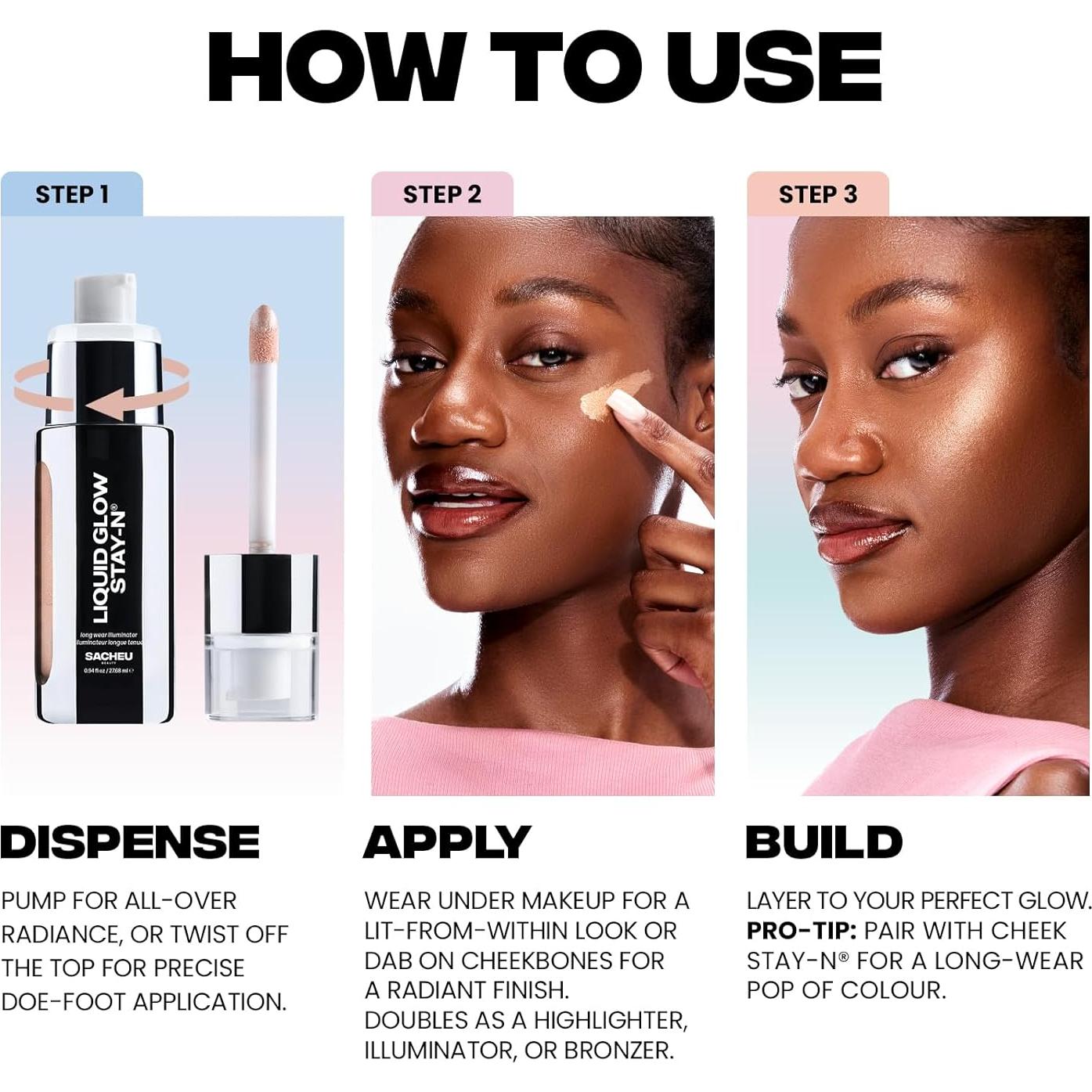 Iluminador Líquido Sacheu STAY-N 30ml Aura Glow Larga Duración