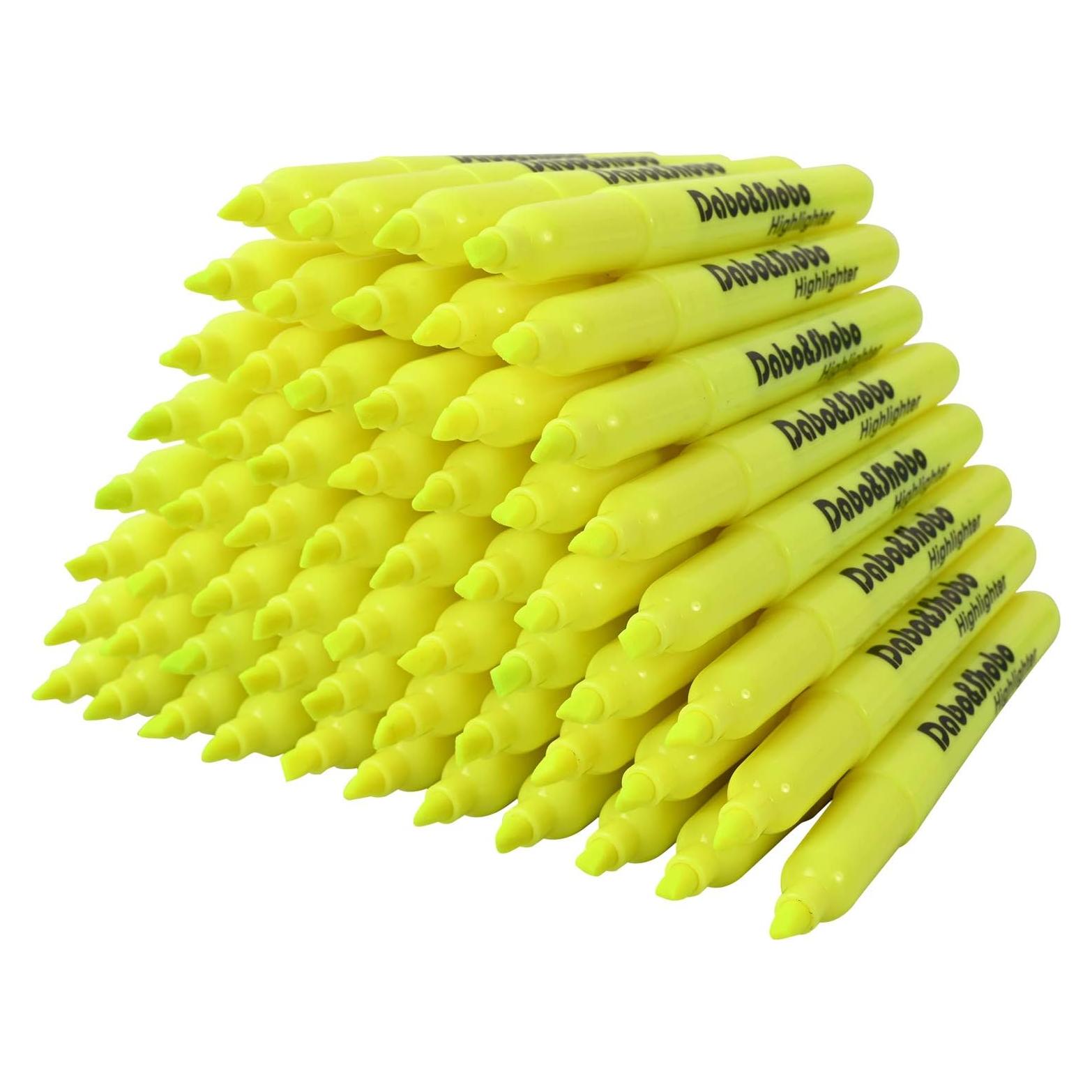 Marcadores Amarillos Dabo&Shobo - 60 Piezas Punta Biselada