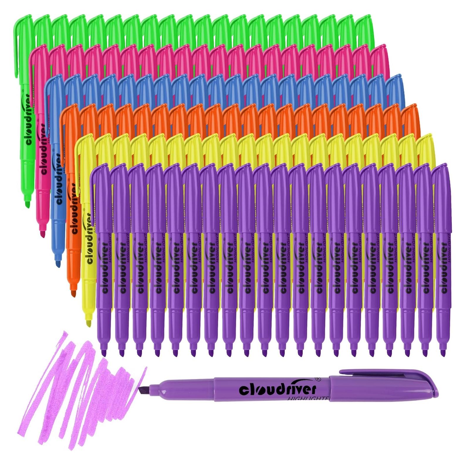 Resaltadores Cloudriver 120 unidades punta cincel multicolor