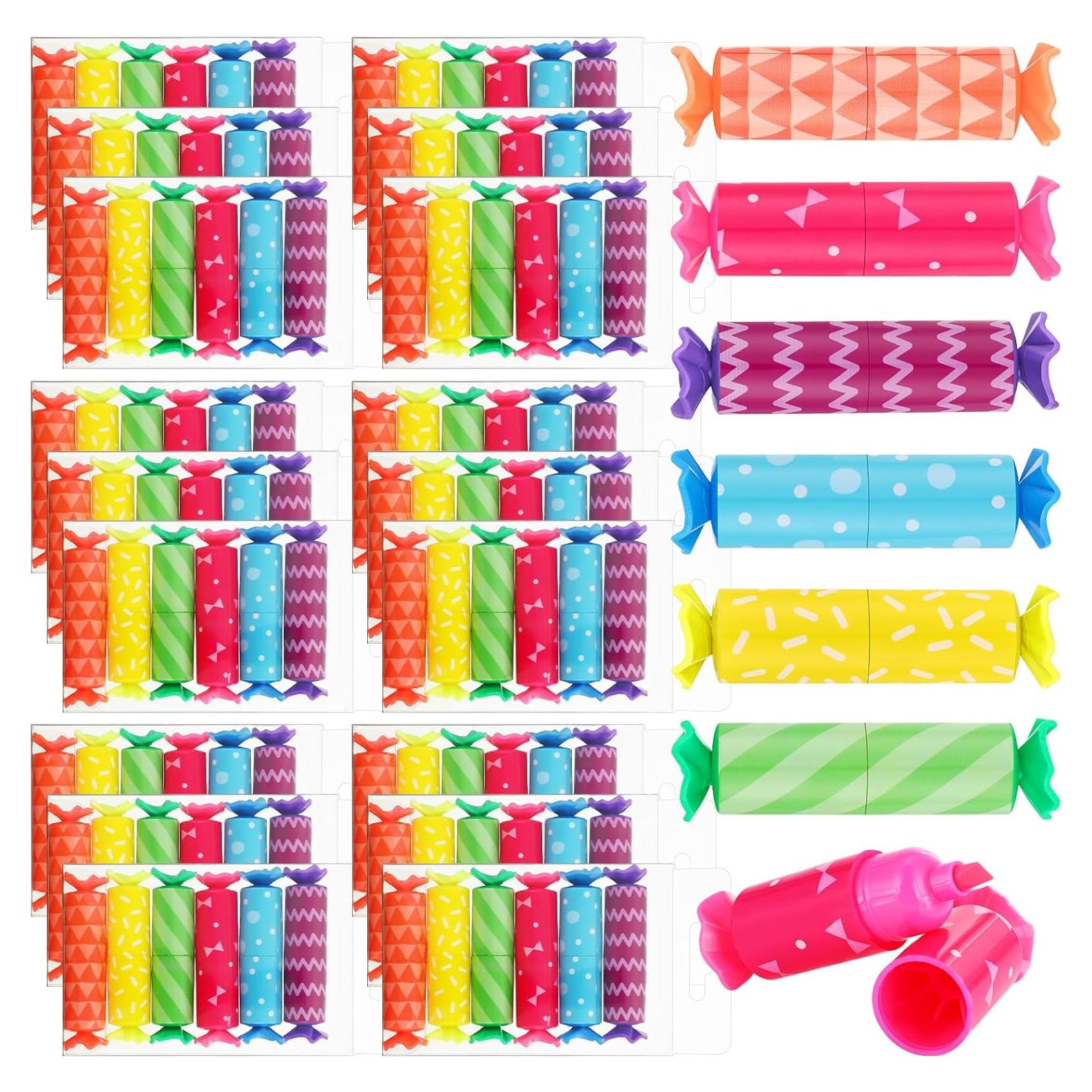 144 Mini Resaltadores Teling Geometría 6 Colores Pastel