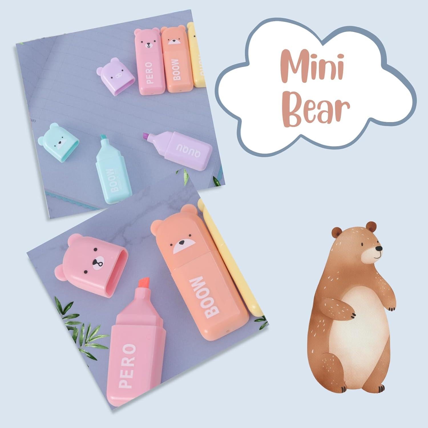 Set de 24 Mini Marcadores Fluorescentes Corbekel Kawaii