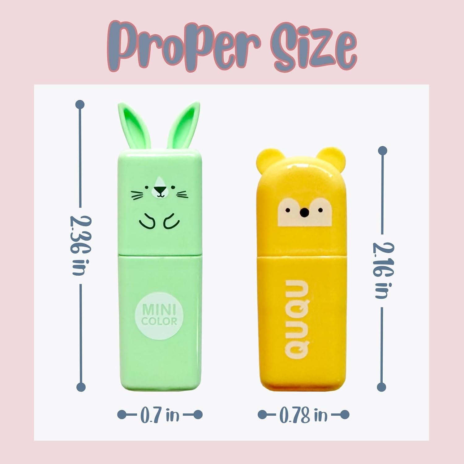 Set de 24 Mini Marcadores Fluorescentes Corbekel Kawaii