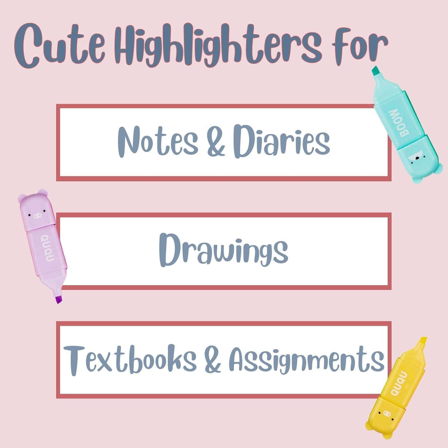 Set de 24 Mini Marcadores Fluorescentes Corbekel Kawaii