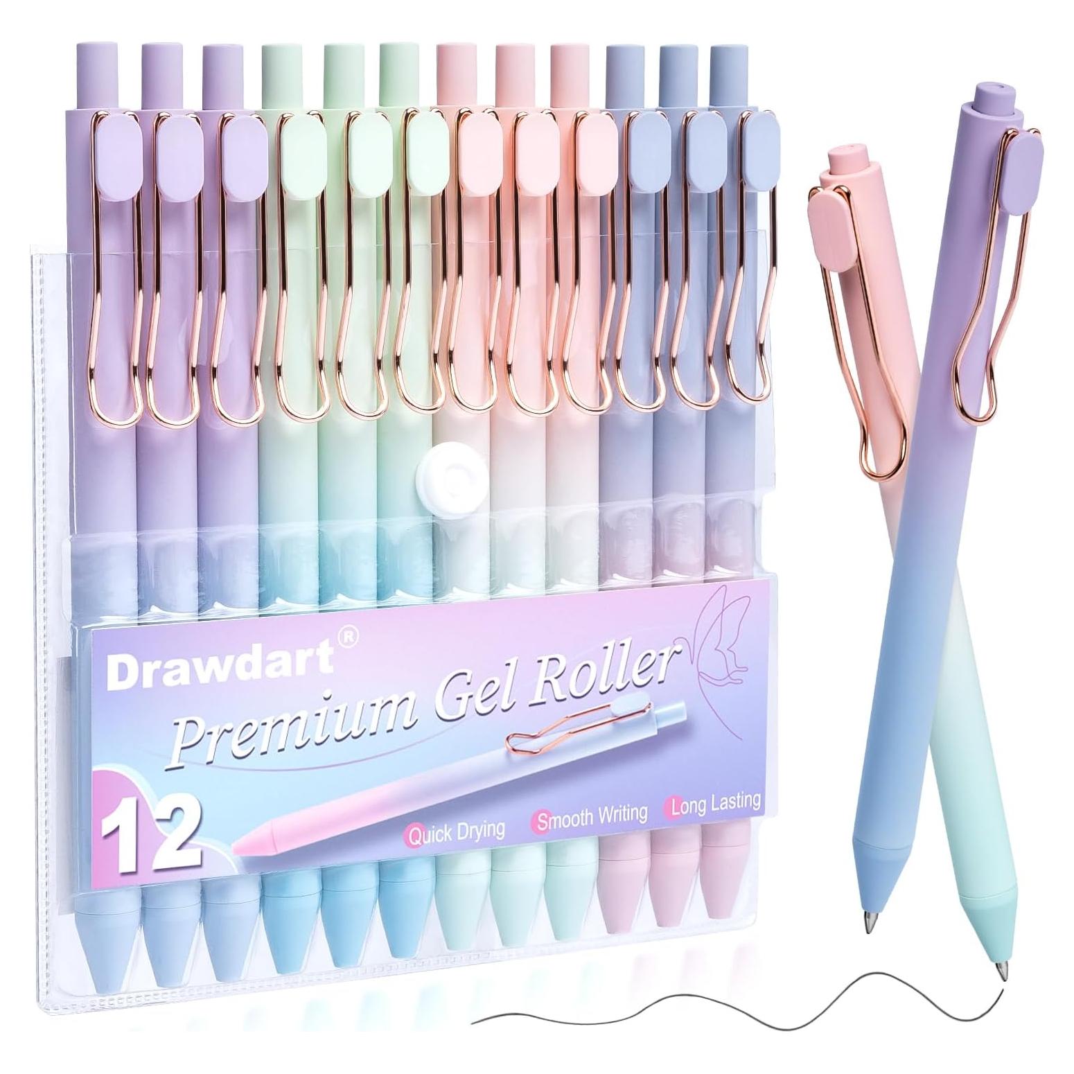 Bolígrafos Retráctiles Drawdart, 12 Pcs Tinta Negra 0.5mm