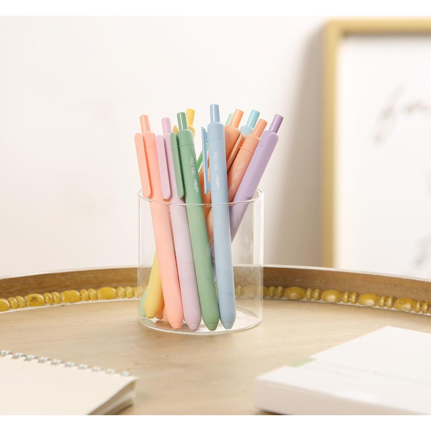 Bolígrafos de Gel Retráctiles Mr. Pen, 10 Colores Pastel, 0.7mm