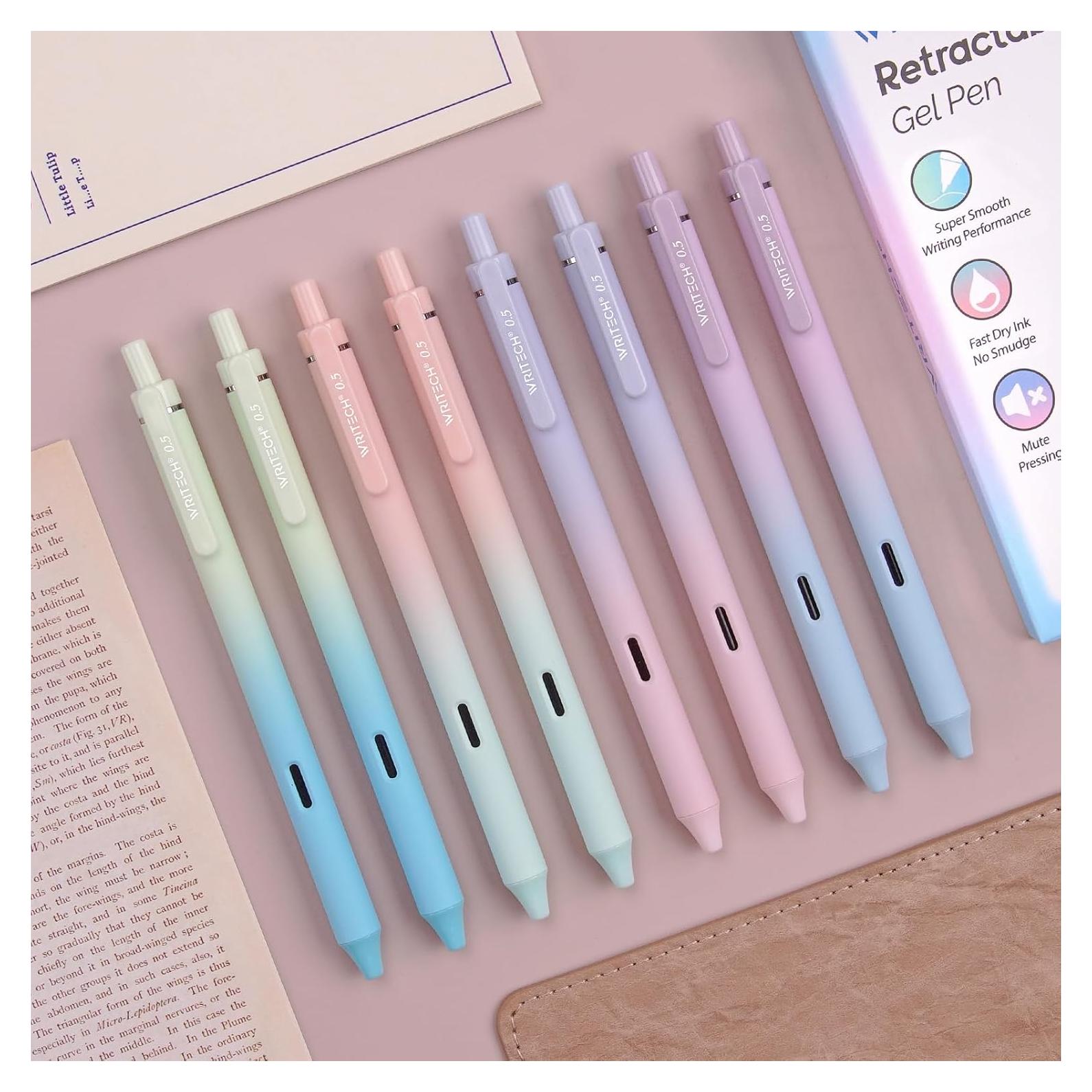 Bolígrafos de Gel Retráctiles Writech 8 Unidades Tinta Negra 0.5mm