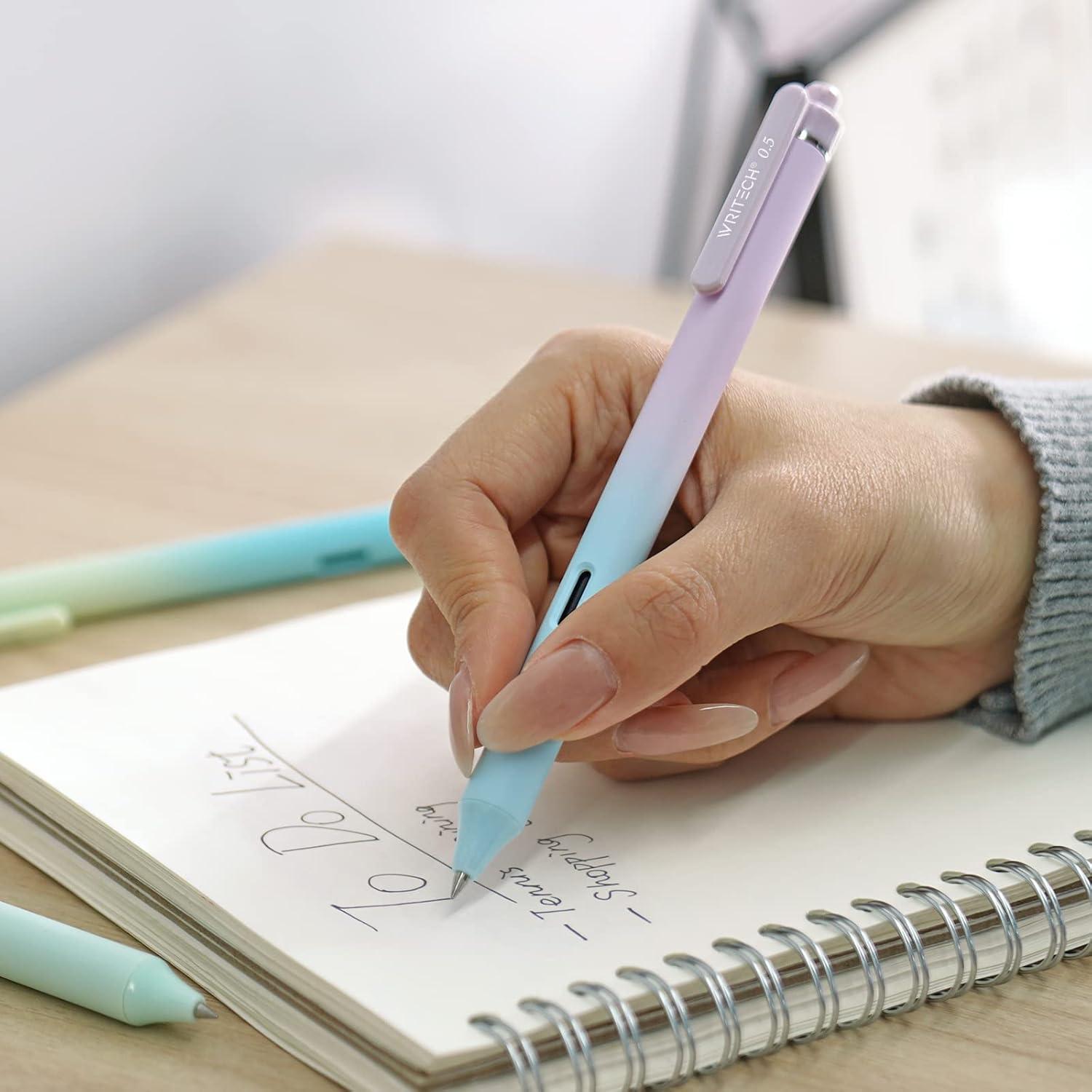 Bolígrafos de Gel Retráctiles Writech 8 Unidades Tinta Negra 0.5mm