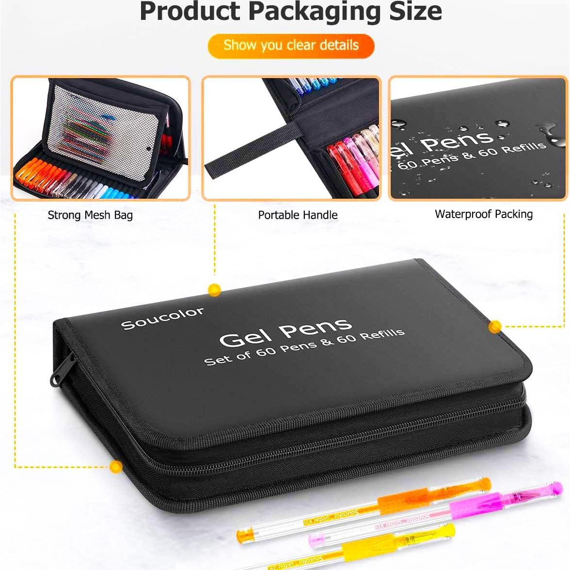 Set de Bolígrafos de Gel Soucolor 120 Piezas para Colorear