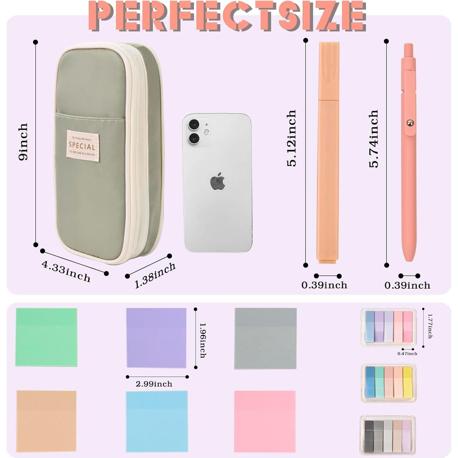 27 Piezas Suministros Escolares ChezMax - Marcadores, Bolígrafos y Estuche