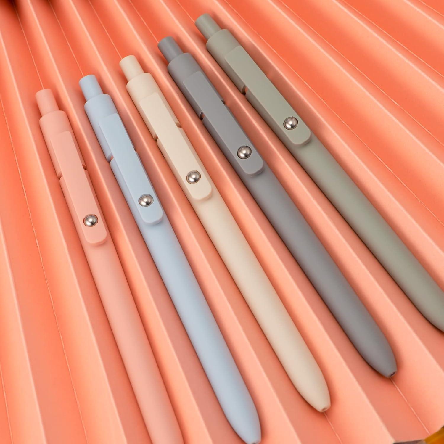 Juego de 5 bolígrafos de gel Wikult Morandi tinta negra 0.5mm