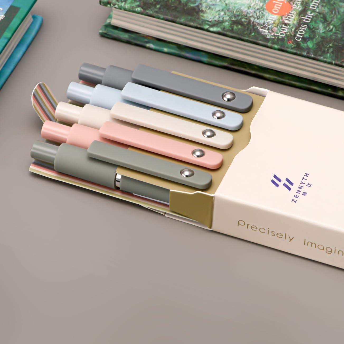 Juego de 5 bolígrafos de gel Wikult Morandi tinta negra 0.5mm