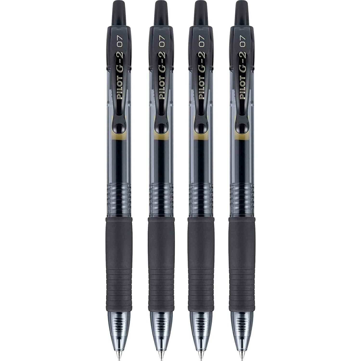 Bolígrafos de Gel Pilot G2 0.7 mm Negros - Paquete de 4