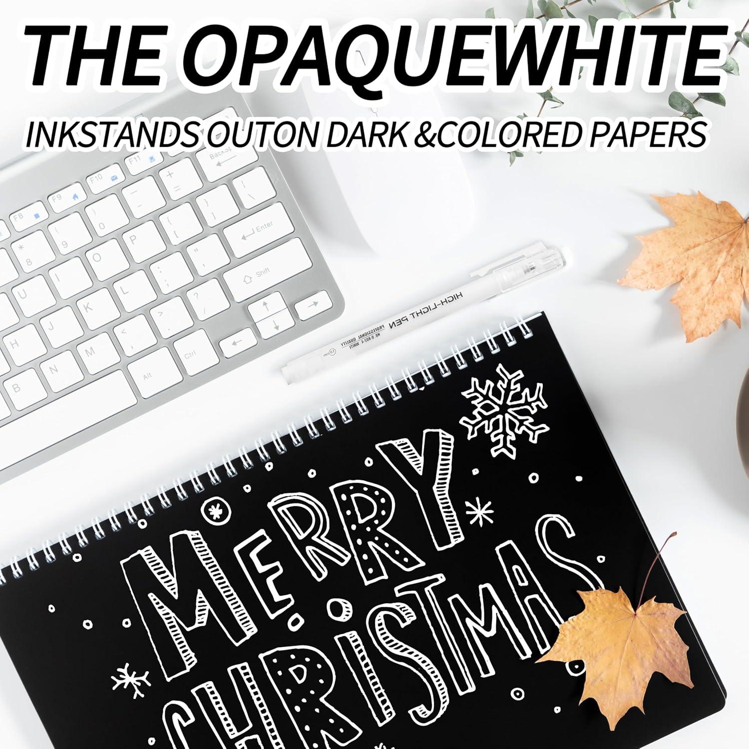 Set de 4 Bolígrafos de Gel Blancos Qionew 1mm Punta Fina