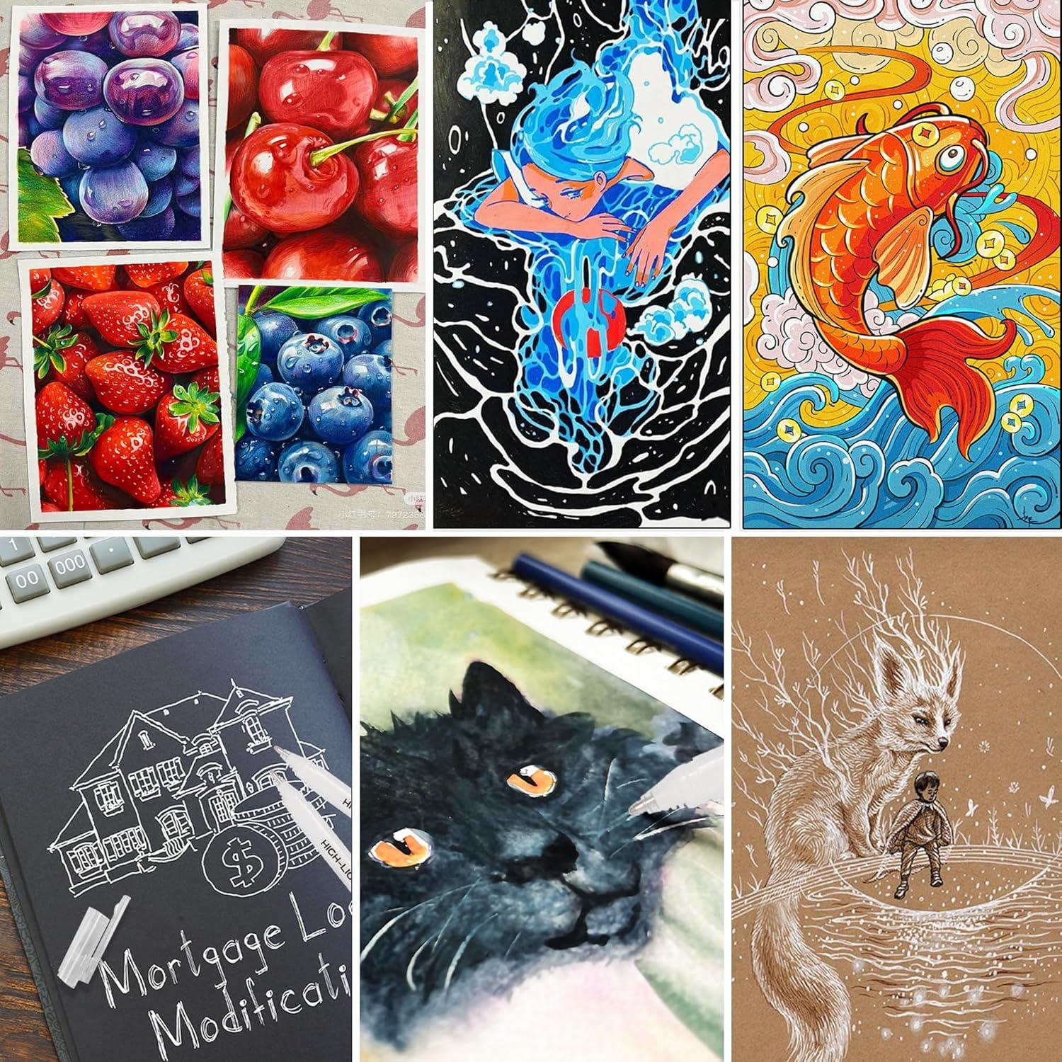 Set de 4 Bolígrafos de Gel Blancos Qionew 1mm Punta Fina