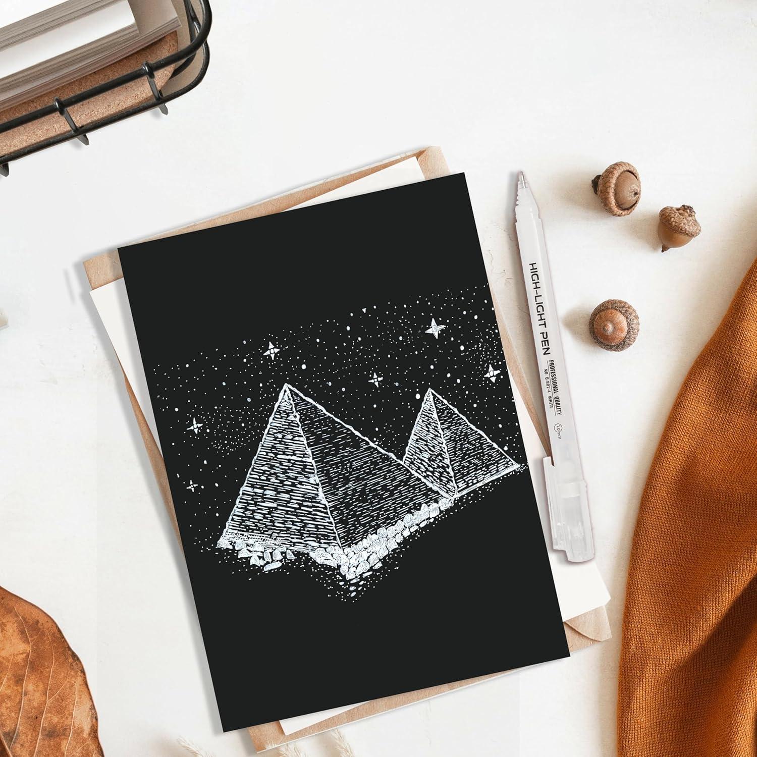 Set de 4 Bolígrafos de Gel Blancos Qionew 1mm Punta Fina