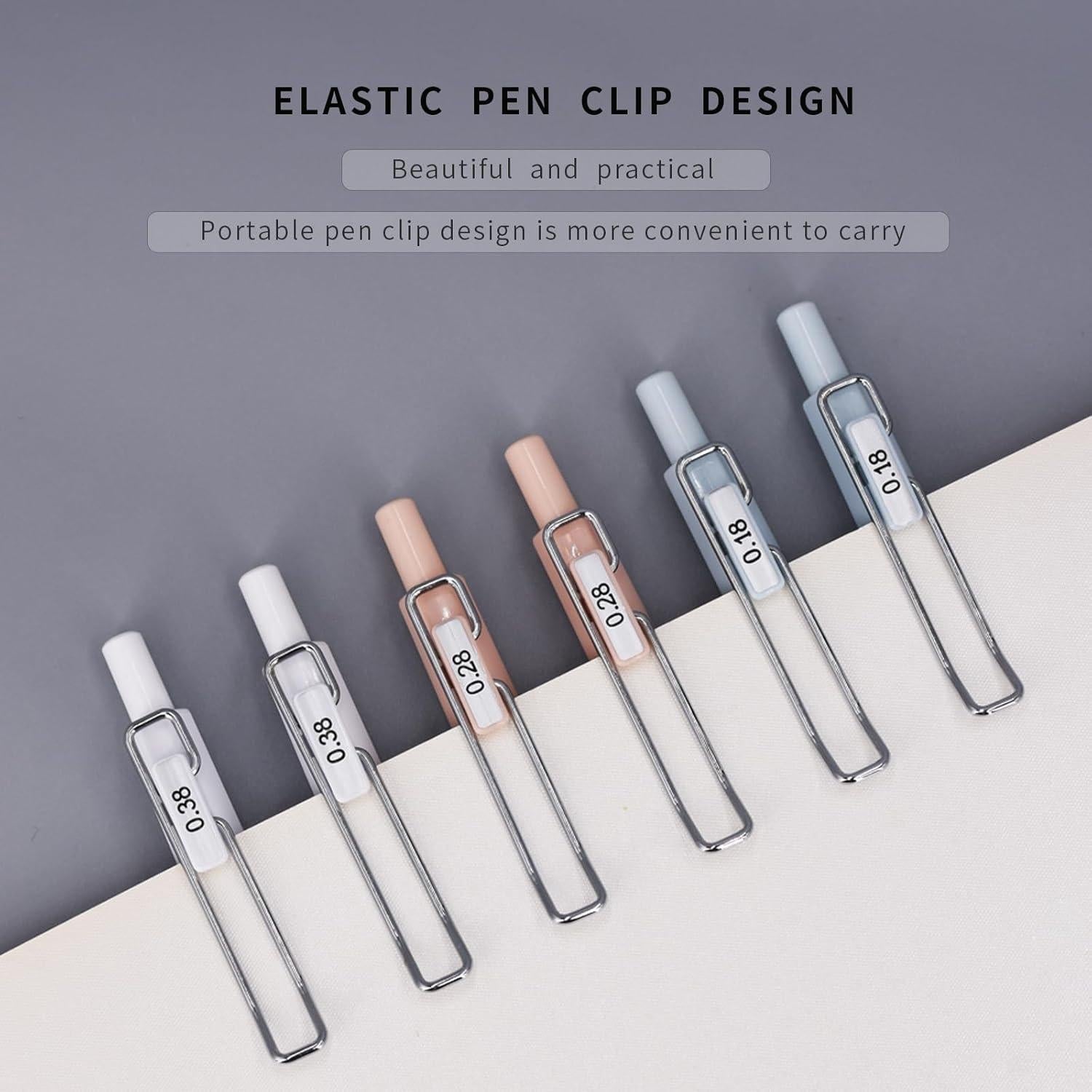 Juego de 6 bolígrafos de gel UPENOTE tinta negra ultra fina