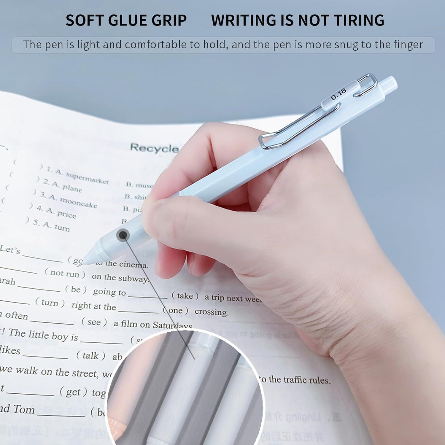 Juego de 6 bolígrafos de gel UPENOTE tinta negra ultra fina