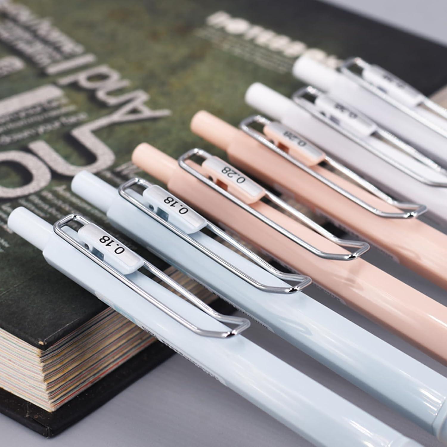 Juego de 6 bolígrafos de gel UPENOTE tinta negra ultra fina