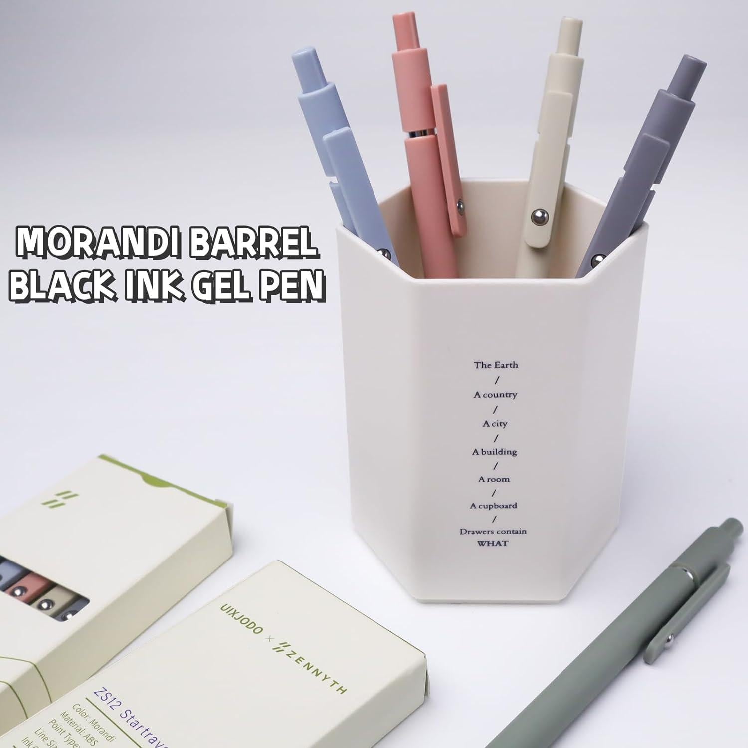 Bolígrafos de Gel UIXJODO 5 Pcs 0.5mm Tinta Negra Suave