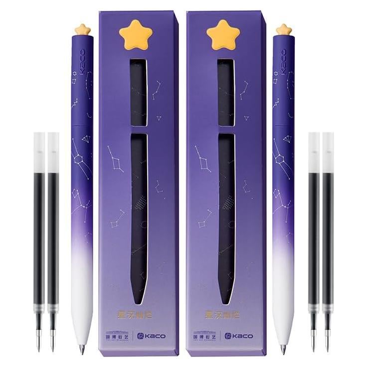 Bolígrafos Kaco FIRST Tinta Gel 0.5mm Paquete de 2 Púrpura