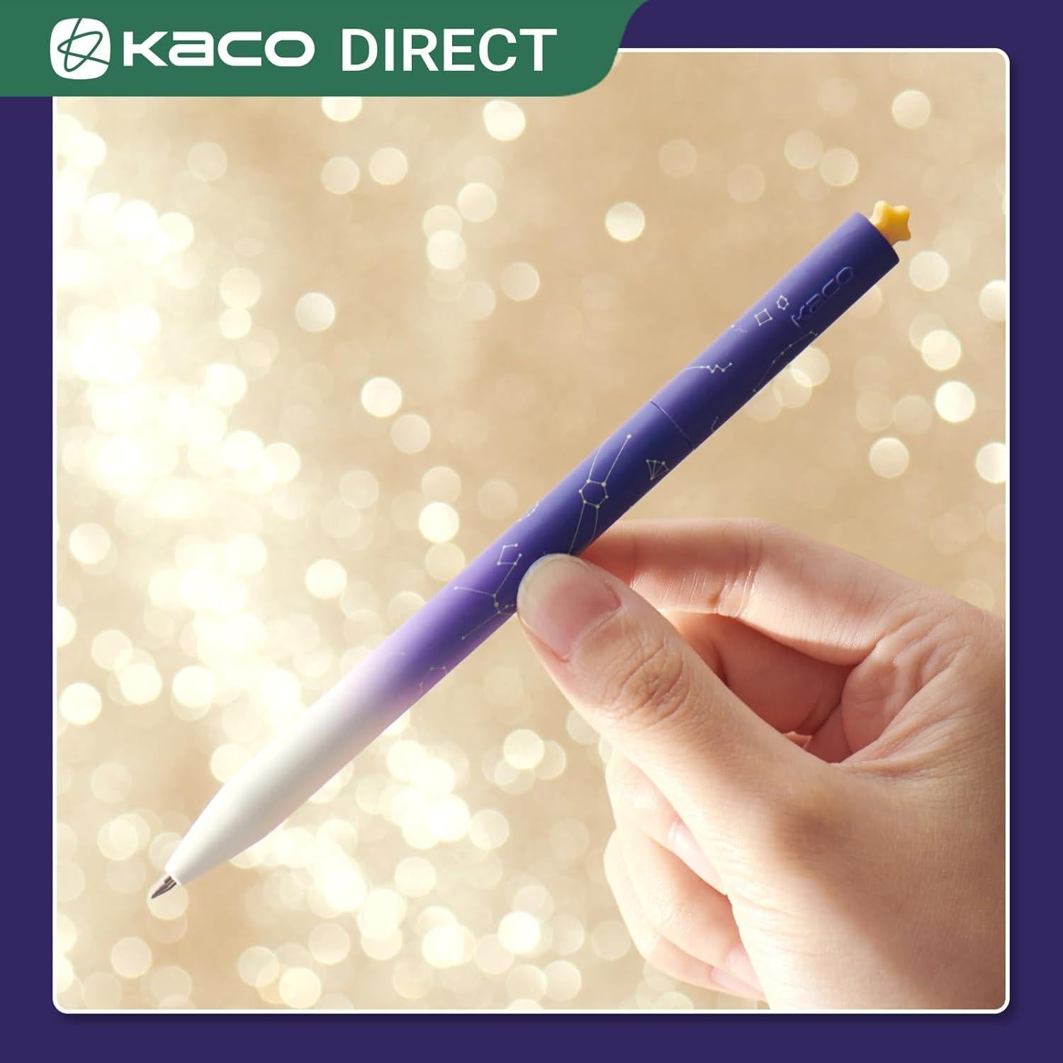 Bolígrafos Kaco FIRST Tinta Gel 0.5mm Paquete de 2 Púrpura