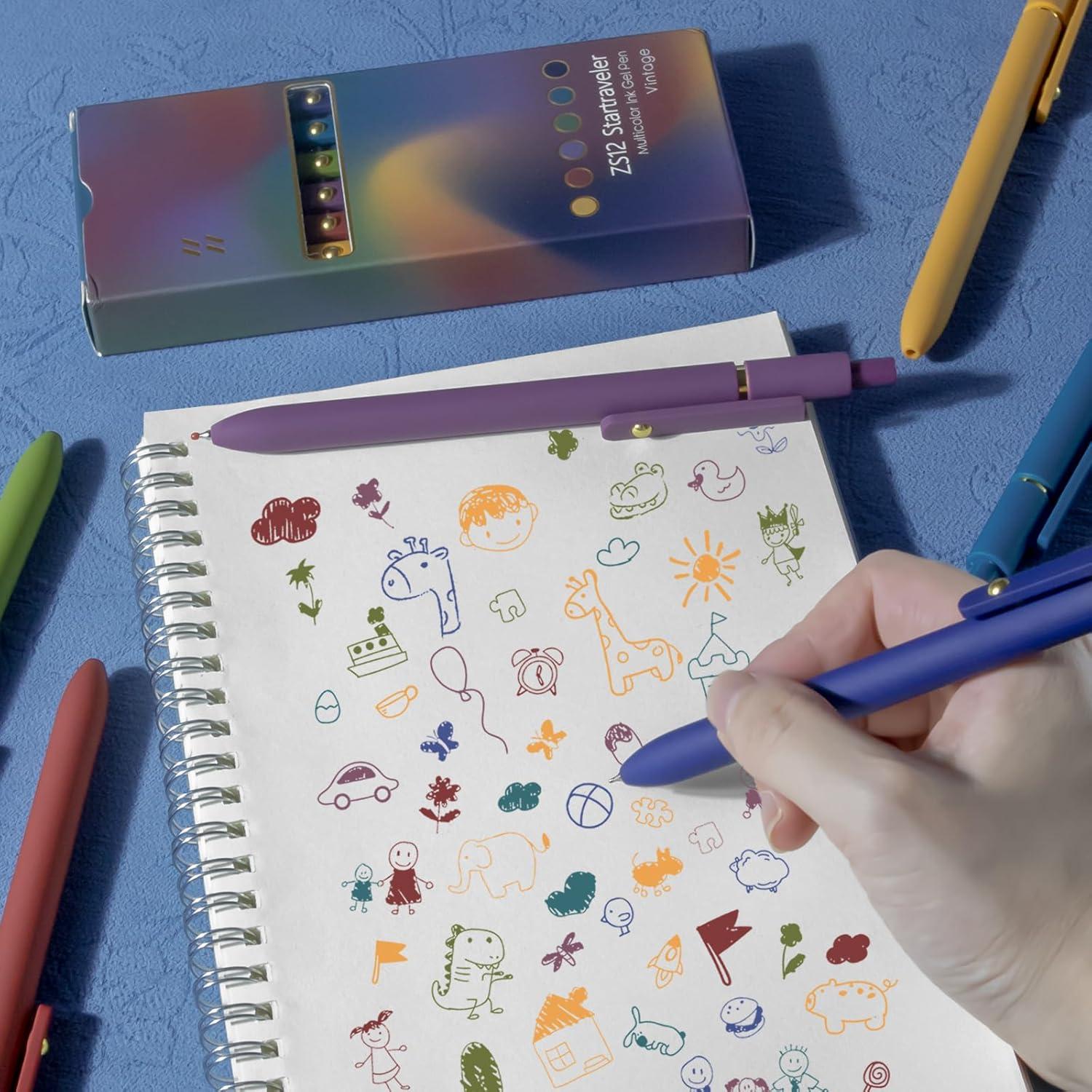 Bolígrafos de Gel UIXJODO 6 Pcs Dorado Vintage 0.5mm