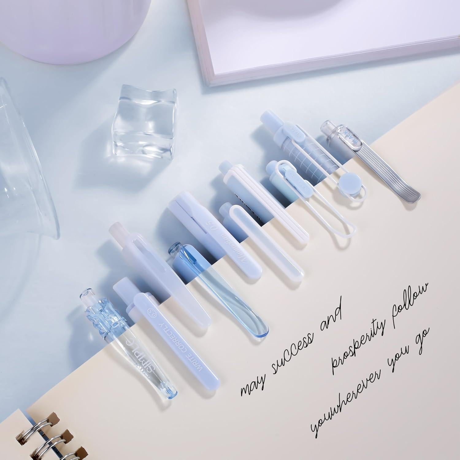 Juego de 10 bolígrafos de gel VideMundi 0.5mm tinta negra