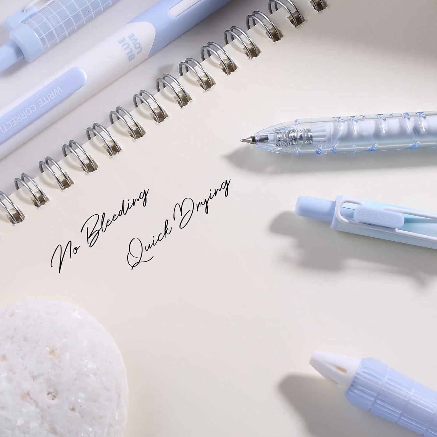 Juego de 10 bolígrafos de gel VideMundi 0.5mm tinta negra