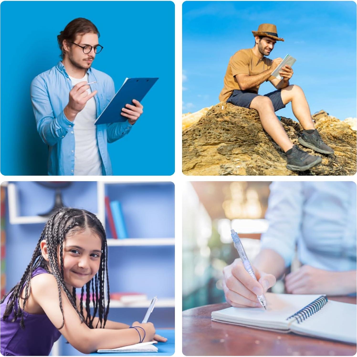 Juego de 10 bolígrafos de gel VideMundi 0.5mm tinta negra