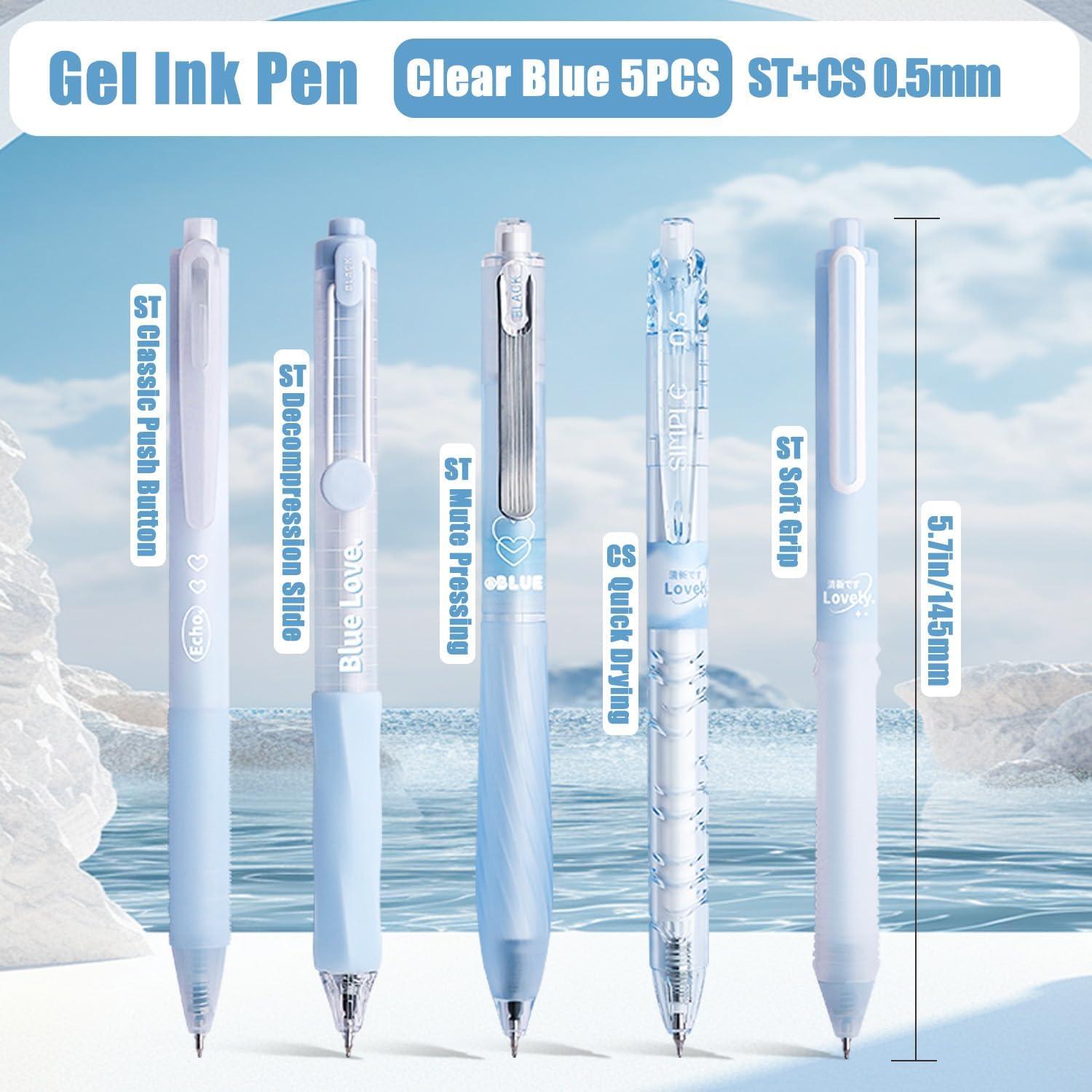 Juego de 10 bolígrafos de gel VideMundi 0.5mm tinta negra