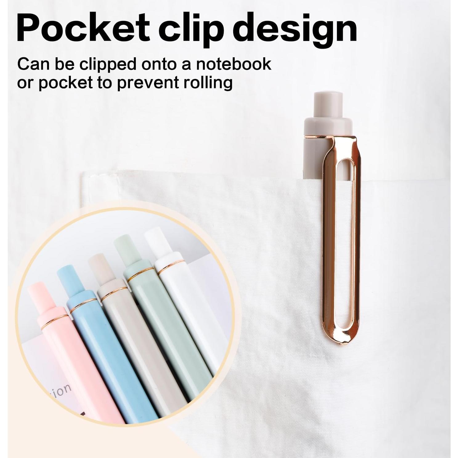 Bolígrafos de Gel NUSIGN 0.5mm Retráctil Tinta Negra 5 Pcs