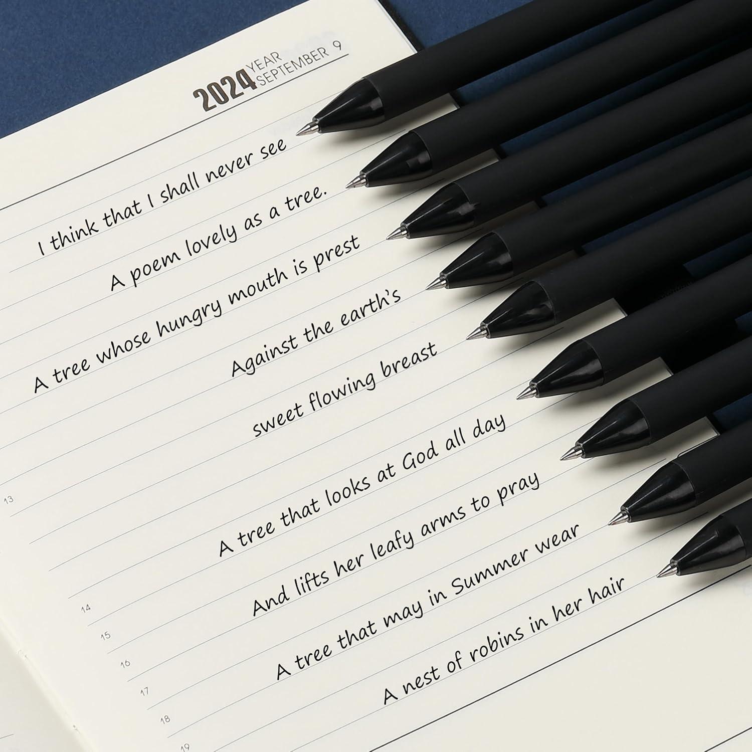 Bolígrafos de Gel Retráctiles Mr. Pen, Tinta Negra, 0.5mm, 8 Unidades