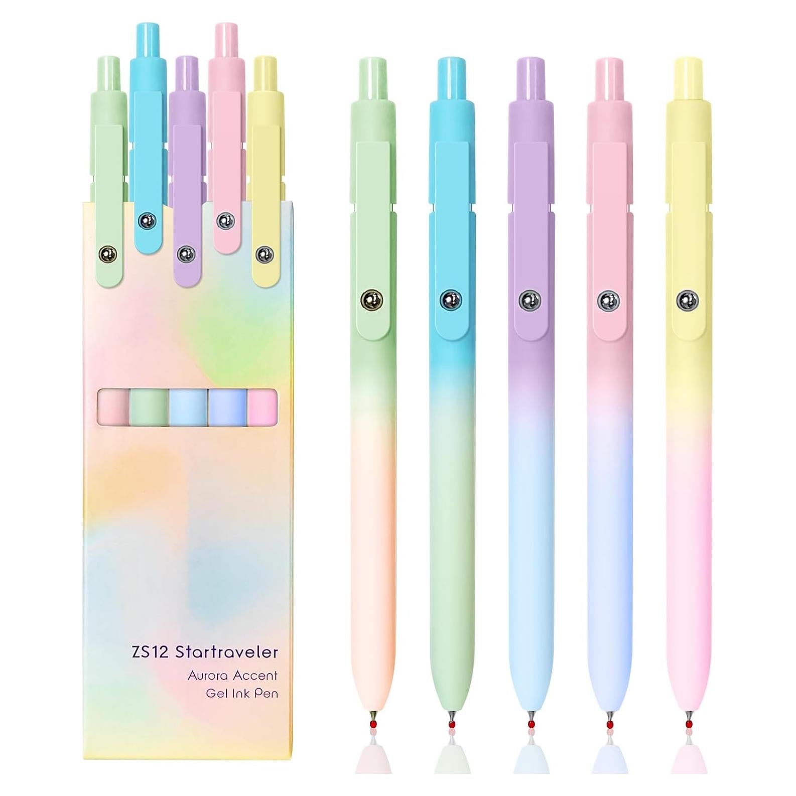 Bolígrafos de Gel YOXMJDB 0.7mm Tinta Negra Suave 5 Pcs