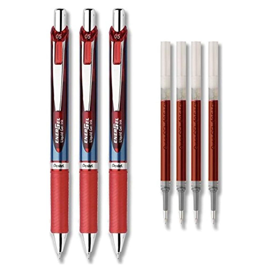 Conjunto de bolígrafos de gel Pentel EnerGel RTX 0.5mm Rojo