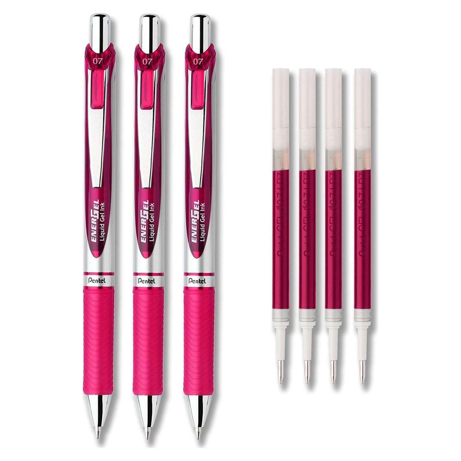 Conjunto de bolígrafos de gel Pentel EnerGel Deluxe RTX 3+4