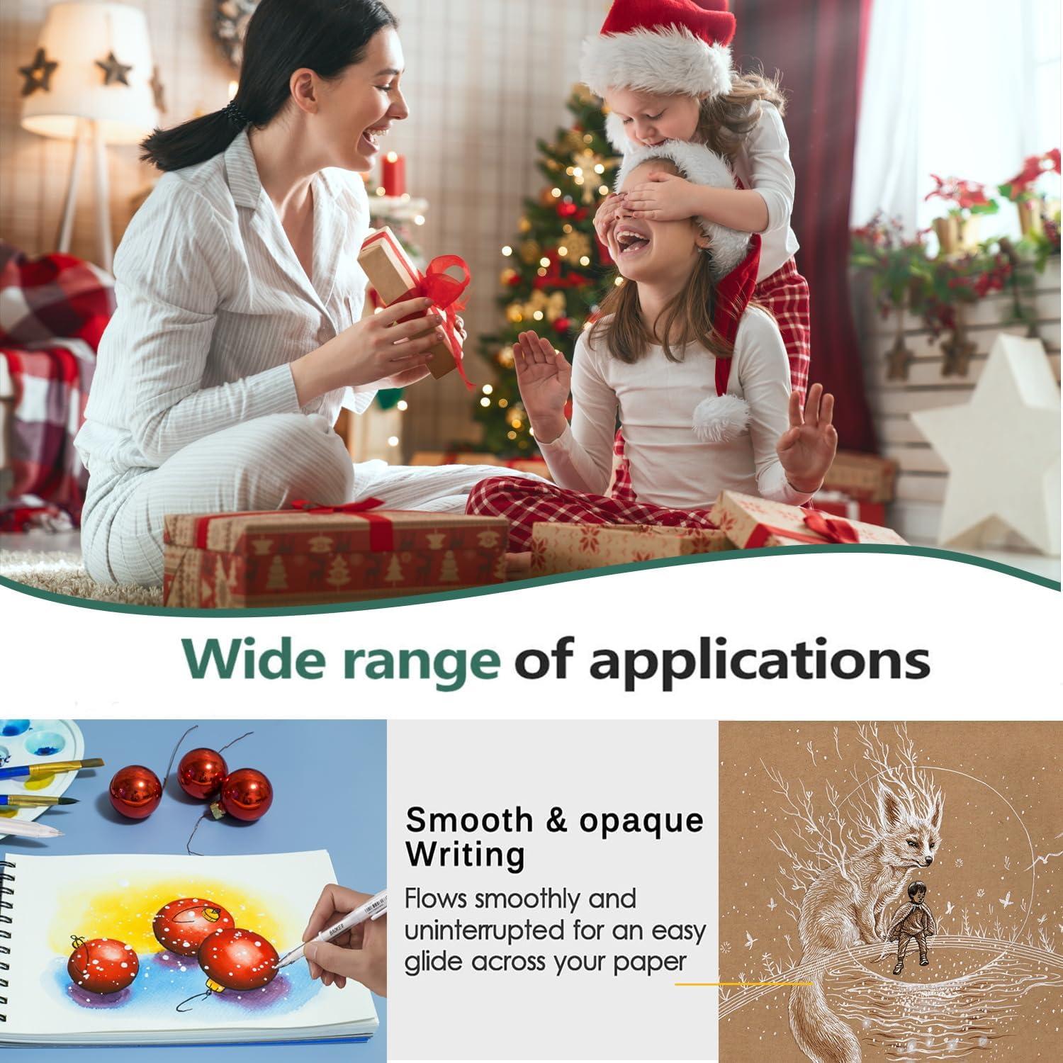 Juego de bolígrafos de gel Qionew 3 colores 1mm para papel oscuro